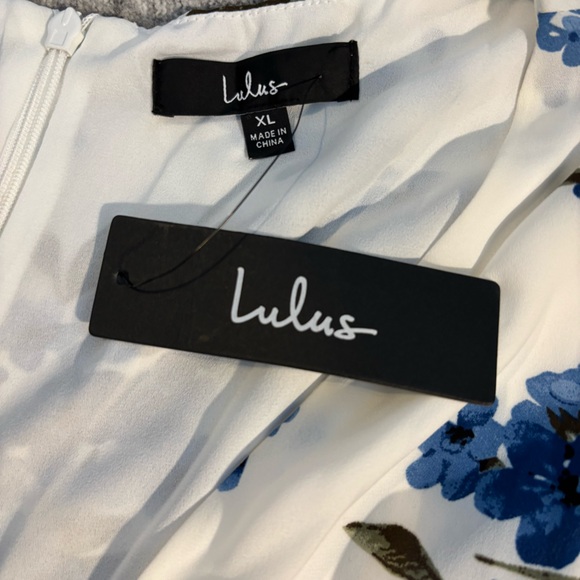 Lulus Women’s French Countryside Floral High-Low Dress XL White Blue New - Picture 8 of 12